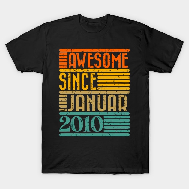 Awesome Since January 2010 14 Years Old 14th Birthday T-Shirt by rhazi mode plagget